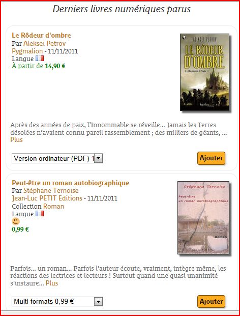  photo ebooks sortis le 11 novembre 2011