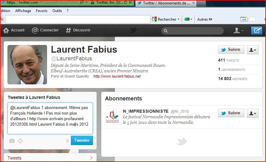 Laurent Fabius twitter