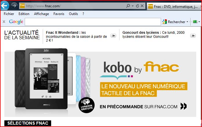  photo kobo par fnac le 7 novembre 2011